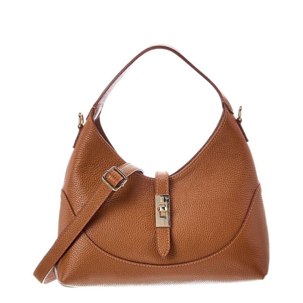 Italian Leather Lina Leather Top Handle Bag